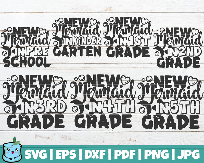 New Mermaid In School SVG Bundle SVG MintyMarshmallows 