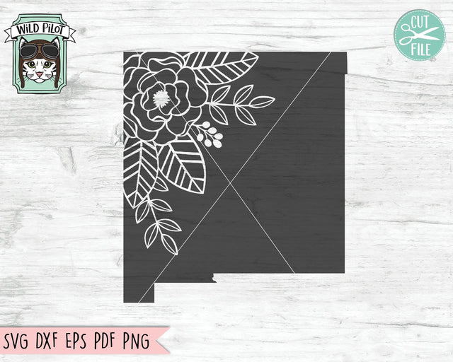 New Mexico Silhouette Floral SVG Cut File SVG Wild Pilot 