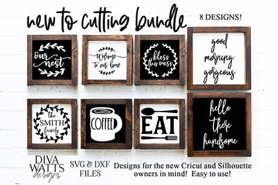 New To Cutting Farmhouse Bundle | SVG & DXF Set | Beginner's Bundle | Farmhouse Sign Bundle | Cutting Files Set SVG Diva Watts Designs 