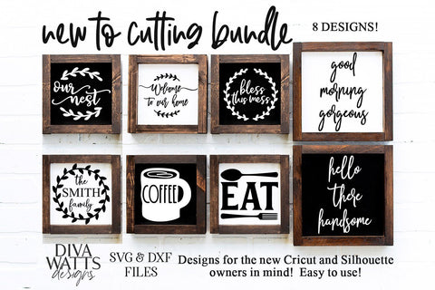 New To Cutting Farmhouse Bundle | SVG & DXF Set | Beginner's Bundle | Farmhouse Sign Bundle | Cutting Files Set SVG Diva Watts Designs 