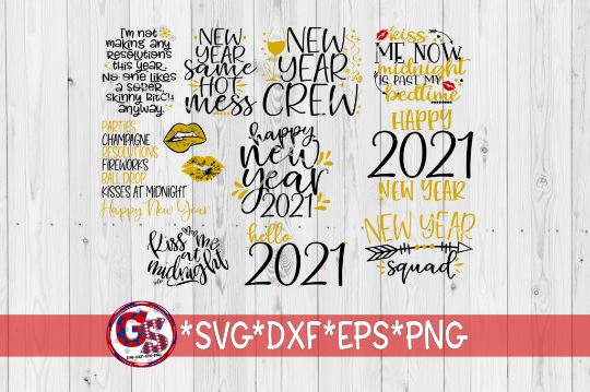 New Year 2021 Bundle-SVG DXF EPS PNG SVG Greedy Stitches 