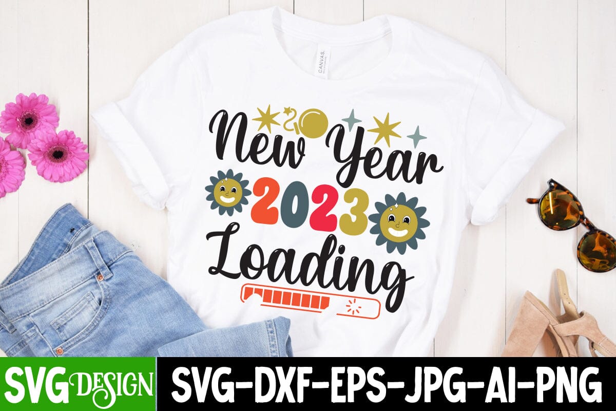New Year 2023 Loading SVG Cut File, Happy New Year SVG Cut File - So Fontsy