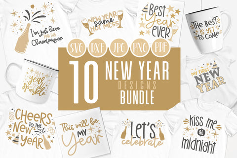 New Year bundle| New Years Eve SVG cut file SVG Brushed Rose 