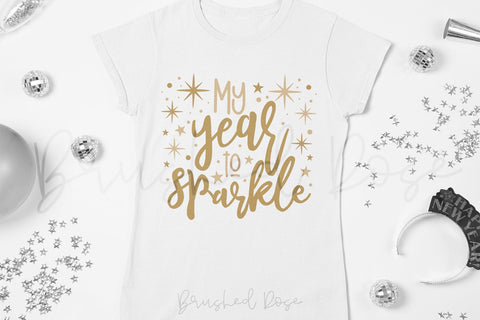 New Year bundle| New Years Eve SVG cut file SVG Brushed Rose 