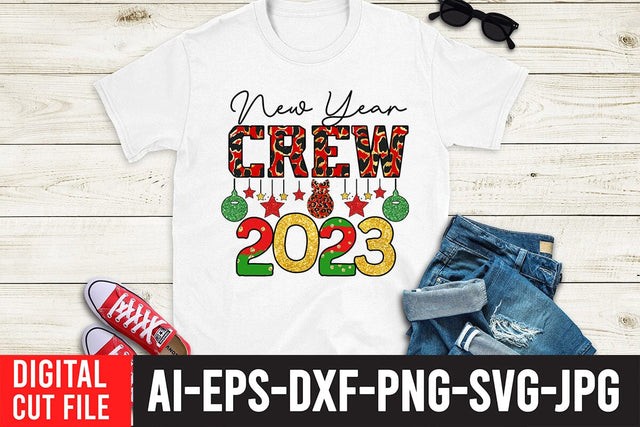 New Year Crew 2023 Sublimation Design ,Happy New Year Sublimation PNG Sublimation BlackCatsMedia 