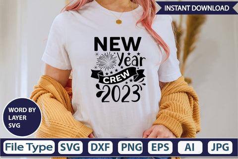 New Year Crew 2023 SVG Design SVGs,Quotes and Sayings,Food & Drink,On Sale, Print & Cut SVG DesignPlante 503 
