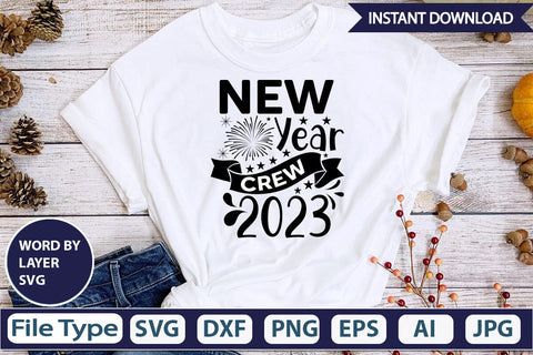New Year Crew 2023 SVG Design SVGs,Quotes and Sayings,Food & Drink,On Sale, Print & Cut SVG DesignPlante 503 