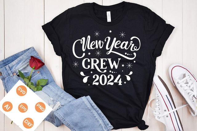 New Year Crew 2024 Round Sign SVG, Happy New Year 2024 Svg, Happy New Year SVG Design, SVGs,Quotes and Sayings,Food & Drink,On Sale, Print & Cut SVG DesignPlante 503 