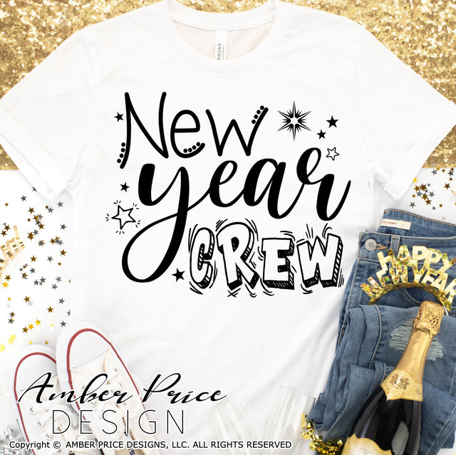 New Year Crew SVG | Cute New Years Eve SVG PNG DXF | Fun NYE Shirt SVG | New Year 2022 SVGs | Amber Price Design SVG Amber Price Design 