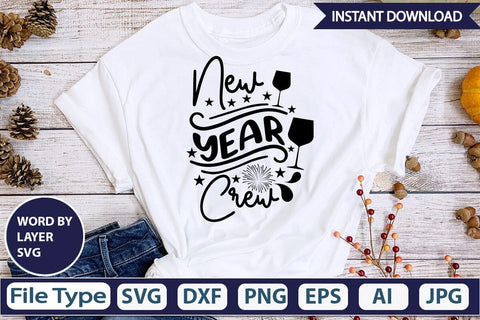 New Year Crew SVG Design SVGs,Quotes and Sayings,Food & Drink,On Sale, Print & Cut SVG DesignPlante 503 