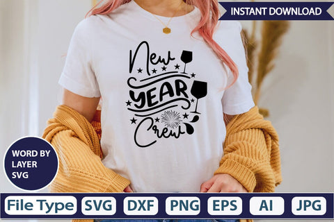 New Year Crew SVG Design SVGs,Quotes and Sayings,Food & Drink,On Sale, Print & Cut SVG DesignPlante 503 