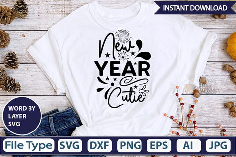 New Year Cutie SVG Design SVGs,Quotes and Sayings,Food & Drink,On Sale, Print & Cut SVG DesignPlante 503 