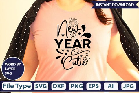 New Year Cutie SVG Design SVGs,Quotes and Sayings,Food & Drink,On Sale, Print & Cut SVG DesignPlante 503 