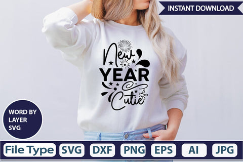 New Year Cutie SVG Design SVGs,Quotes and Sayings,Food & Drink,On Sale, Print & Cut SVG DesignPlante 503 