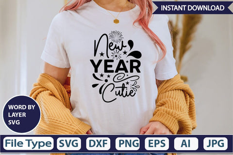 New Year Cutie SVG Design SVGs,Quotes and Sayings,Food & Drink,On Sale, Print & Cut SVG DesignPlante 503 