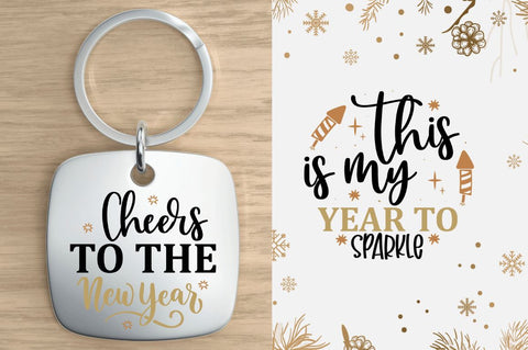 New Year Keychain Svg bundle SVG Regulrcrative 