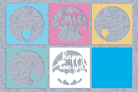 New Year Layered Papercut 2 svg eps png ai pdf 3D Paper zafrans studio 