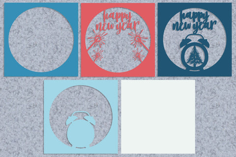 New Year Layered Papercut 3 svg eps png ai pdf 3D Paper zafrans studio 