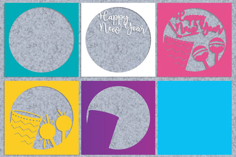 New Year Layered Papercut 4 svg eps png ai pdf 3D Paper zafrans studio 