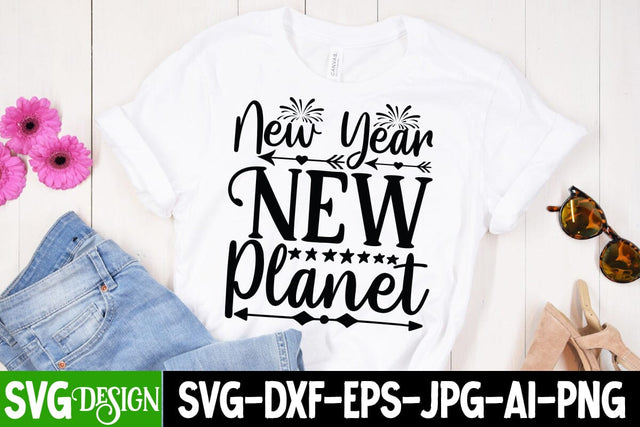 New Year New Planet SVG cut File SVG BlackCatsMedia 