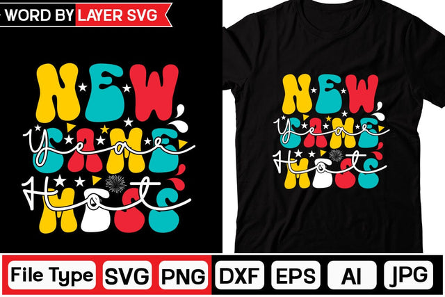 New Year Same Hot Mess Retro SVG Design Cut File SVGs,Quotes and Sayings,Food & Drink,On Sale, Print & Cut SVG DesignPlante 503 