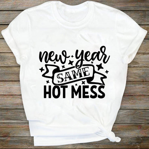 New Year Same Hot Mess SVG, 2023 SVG, Happy New Year Instant Download, New Year's Eve Shirt Design, New Years Party Shirt SVG DiamondDesign 