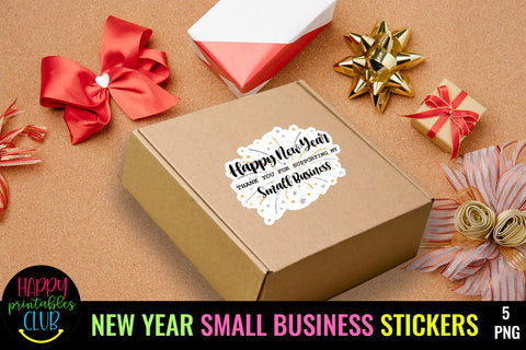 New Year Small Business Stickers- New Year Stickers PNG SVG Happy Printables Club 