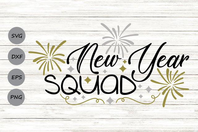 New Year Squad| New Year's Eve SVG Cutting Files. SVG CosmosFineArt 