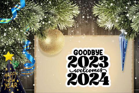 New Year Stickers Bundle, 2024 new year stickers png bundle Sublimation Regulrcrative 