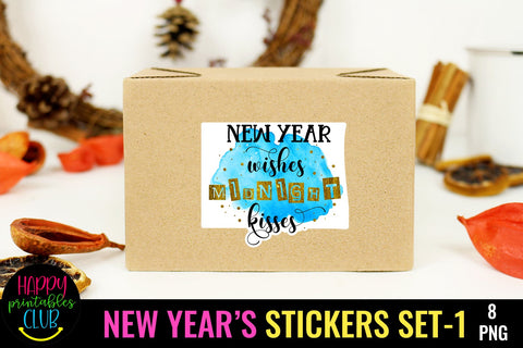 New Year Stickers Printable- Happy New Year Stickers PNG SVG Happy Printables Club 