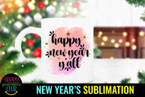 New Year Sublimation Design PNG- Happy New Year Sublimation Sublimation Happy Printables Club 