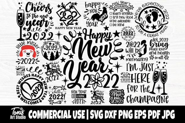 New Year SVG Bundle, 2022 Svg, New Years Eve Shirt SVG TonisArtStudio 