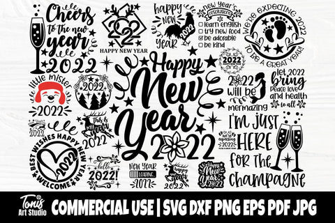 New Year SVG Bundle, 2022 Svg, New Years Eve Shirt SVG TonisArtStudio 