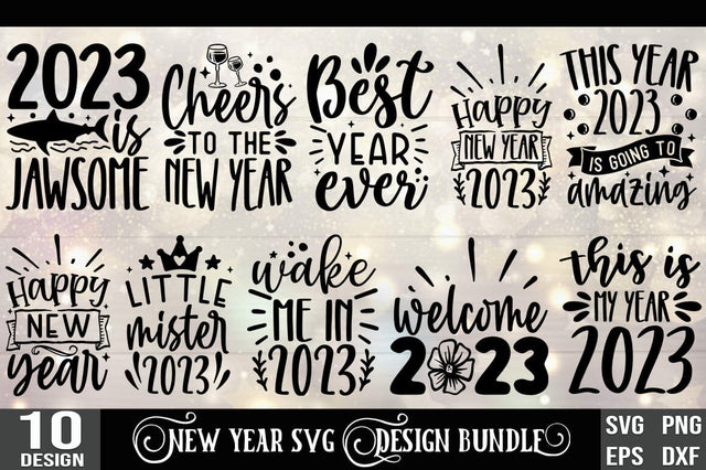 New Year SVG Bundle, 2023 Svg Sayings SVG FiveStarCrafting 