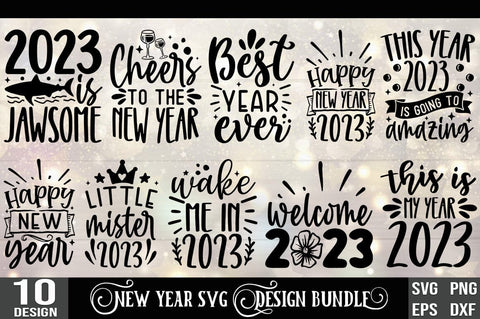 New Year SVG Bundle, 2023 Svg Sayings SVG FiveStarCrafting 