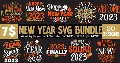 New Year SVG Bundle , New Year SVG Bundle Quotes , New Year SVG Bundle Clipart New Year SVG Bundle 2023 SVG BlackCatsMedia 