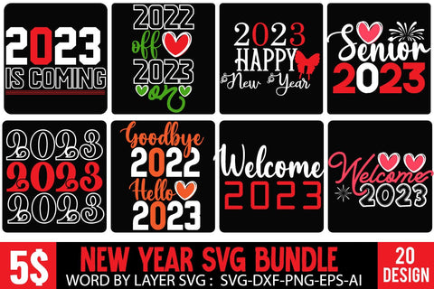 New Year SVG Bundle , New Year SVG Bundle Quotes , New Year SVG Bundle Clipart New Year SVG Bundle 2023 SVG BlackCatsMedia 