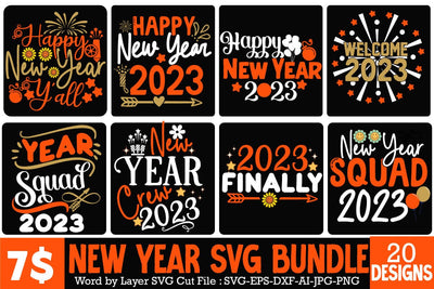 New Year SVG Bundle , New Year SVG Bundle Quotes , New Year SVG Bundle Clipart New Year SVG Bundle 2023 SVG BlackCatsMedia 