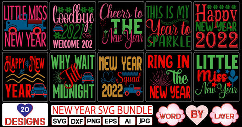 New Year svg bundle SVG Cut File SVG Studio Innate 