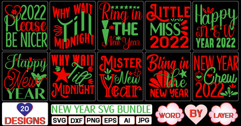 New Year svg bundle SVG Cut File SVG Studio Innate 