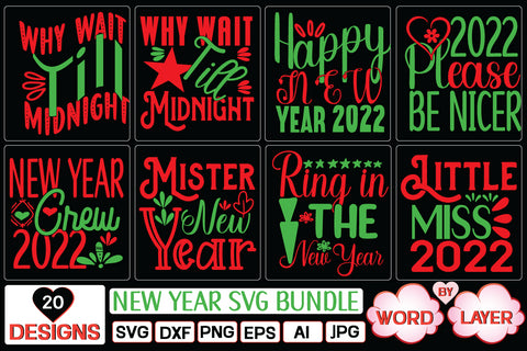 New Year svg bundle SVG Cut File SVG Studio Innate 