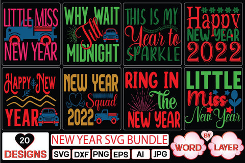 New Year svg bundle SVG Cut File SVG Studio Innate 