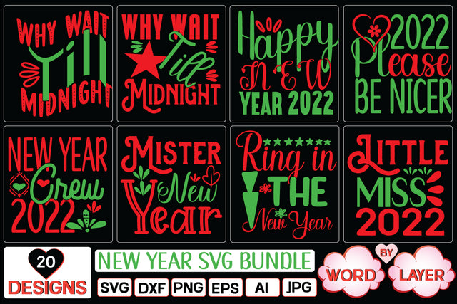 New Year svg bundle SVG Cut File SVG Studio Innate 