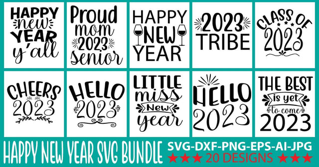 New Year SVG Bundle SVG Syaman 