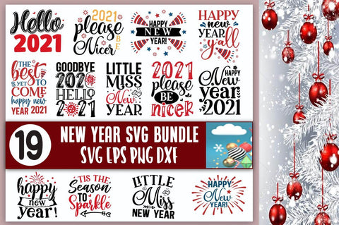 New Year Svg Bundle.New Year Decoration, New Year Sign, SVG Designangry 