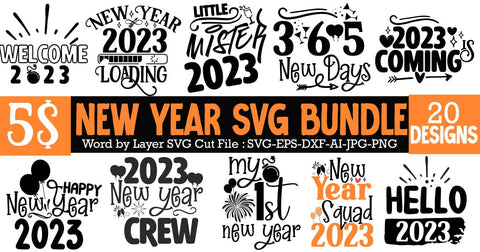 New Year SVG Cut File, New Year SVG Cut File, Happy New Year SVG Bundle, 2023 New year SVG Cut File, Happy New Year SVG Quotes , New Year Clipart Bundle, SVG BlackCatsMedia 