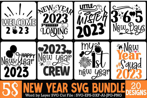 New Year SVG Cut File, New Year SVG Cut File, Happy New Year SVG Bundle, 2023 New year SVG Cut File, Happy New Year SVG Quotes , New Year Clipart Bundle, SVG BlackCatsMedia 