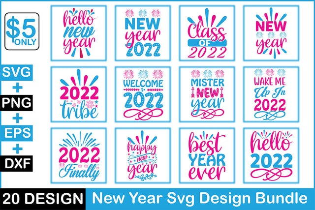 New Year SVG Design Bundle SVG Rupkotha 