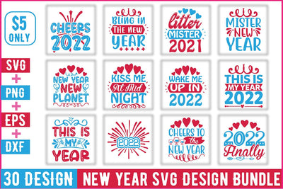New year svg design bundle SVG SVGista 