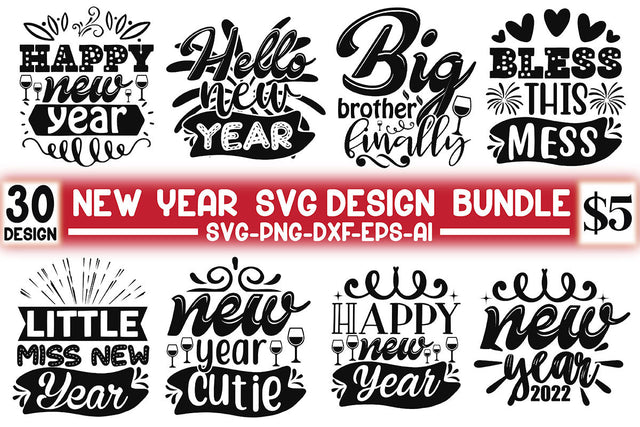 NEW YEAR SVG DESIGN BUNDLE SVG SVGista 